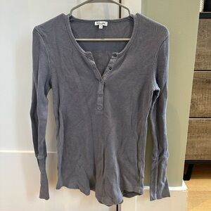 Splendid Waffle Knit Henley Medium